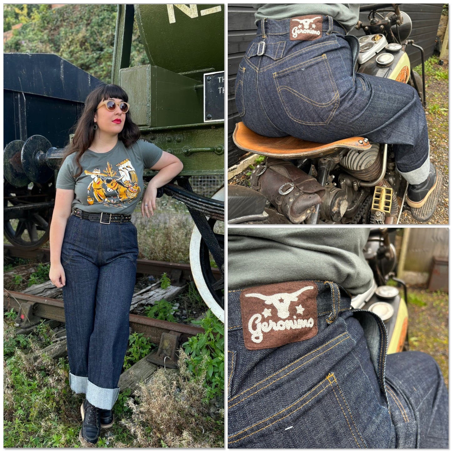 Ladies red line selvedge jeans