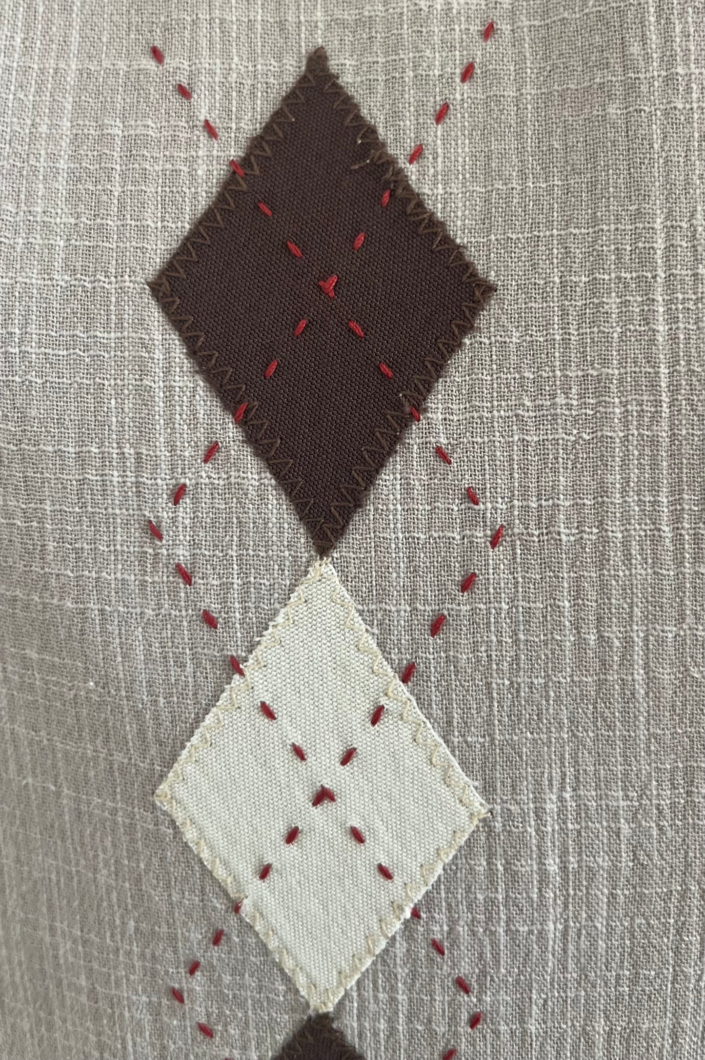 Diamond embroidery detail shirt beige
