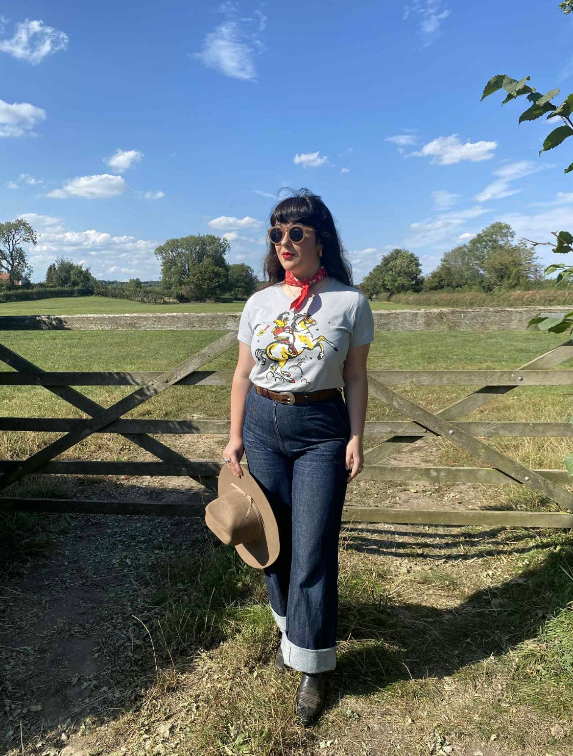 Ladies t shirt rodeo cowgirl