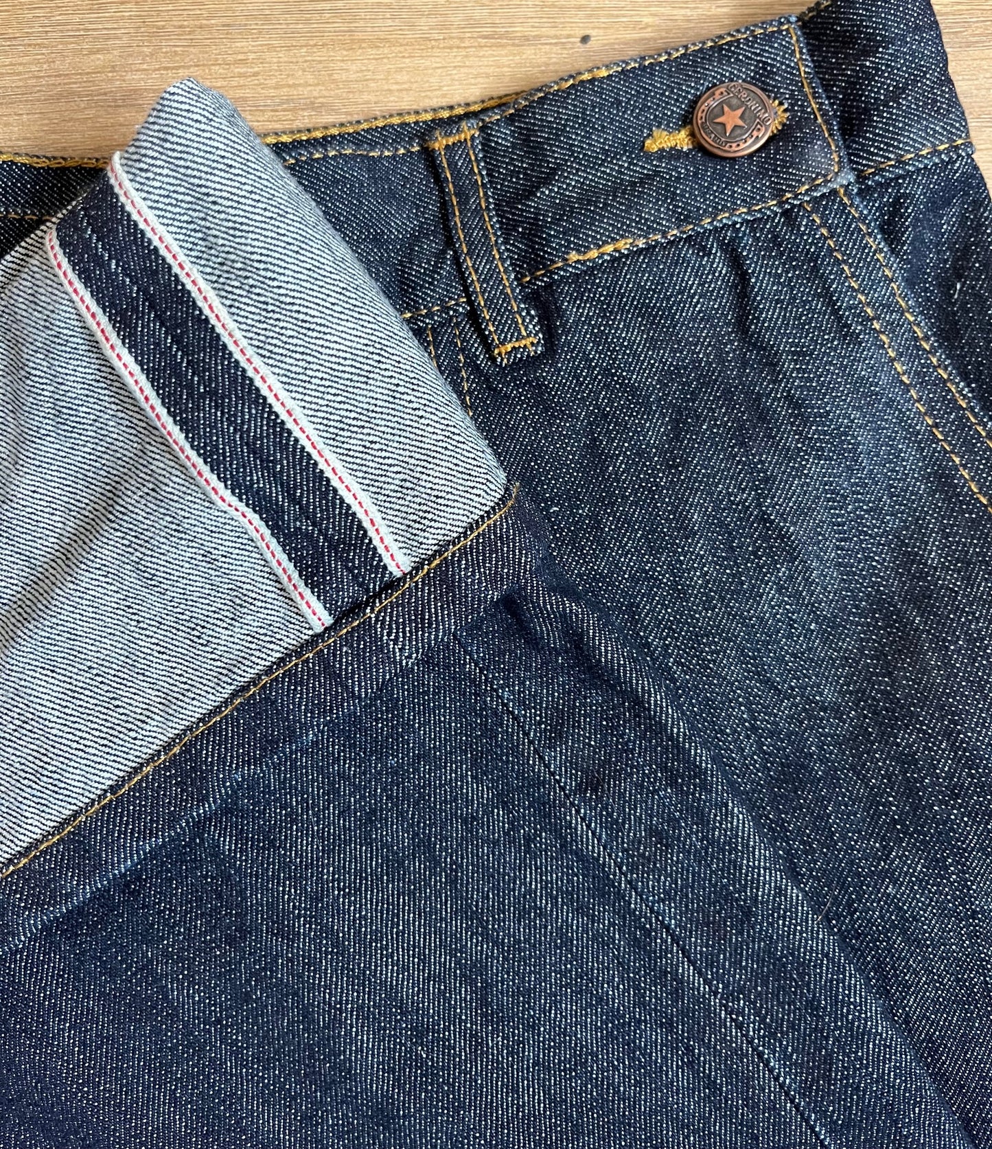 Ladies red line selvedge jeans