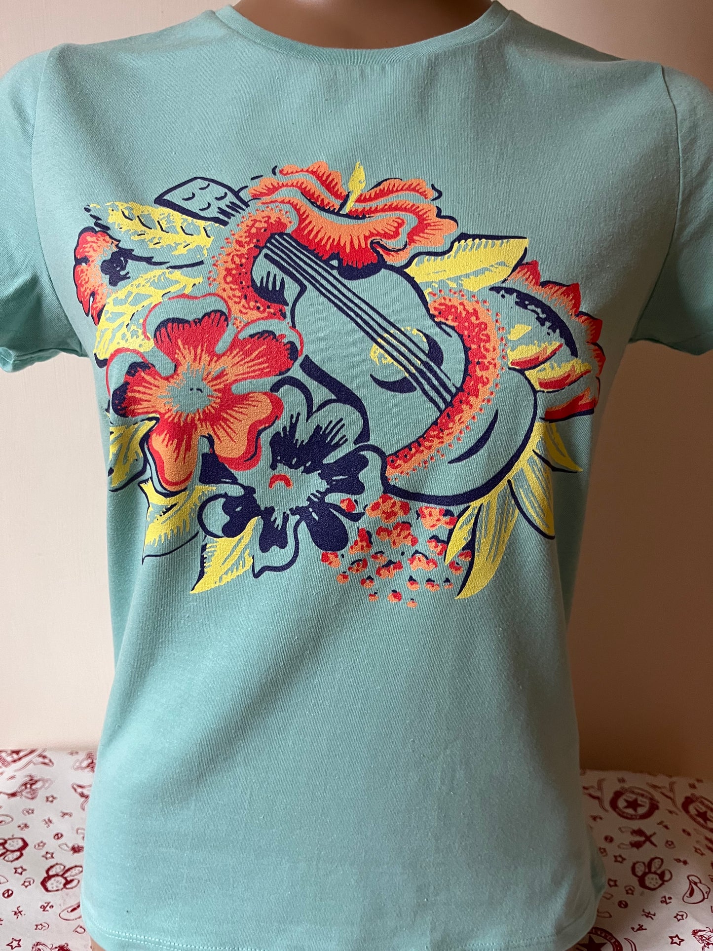 Ladies Ukelele print T-shirt