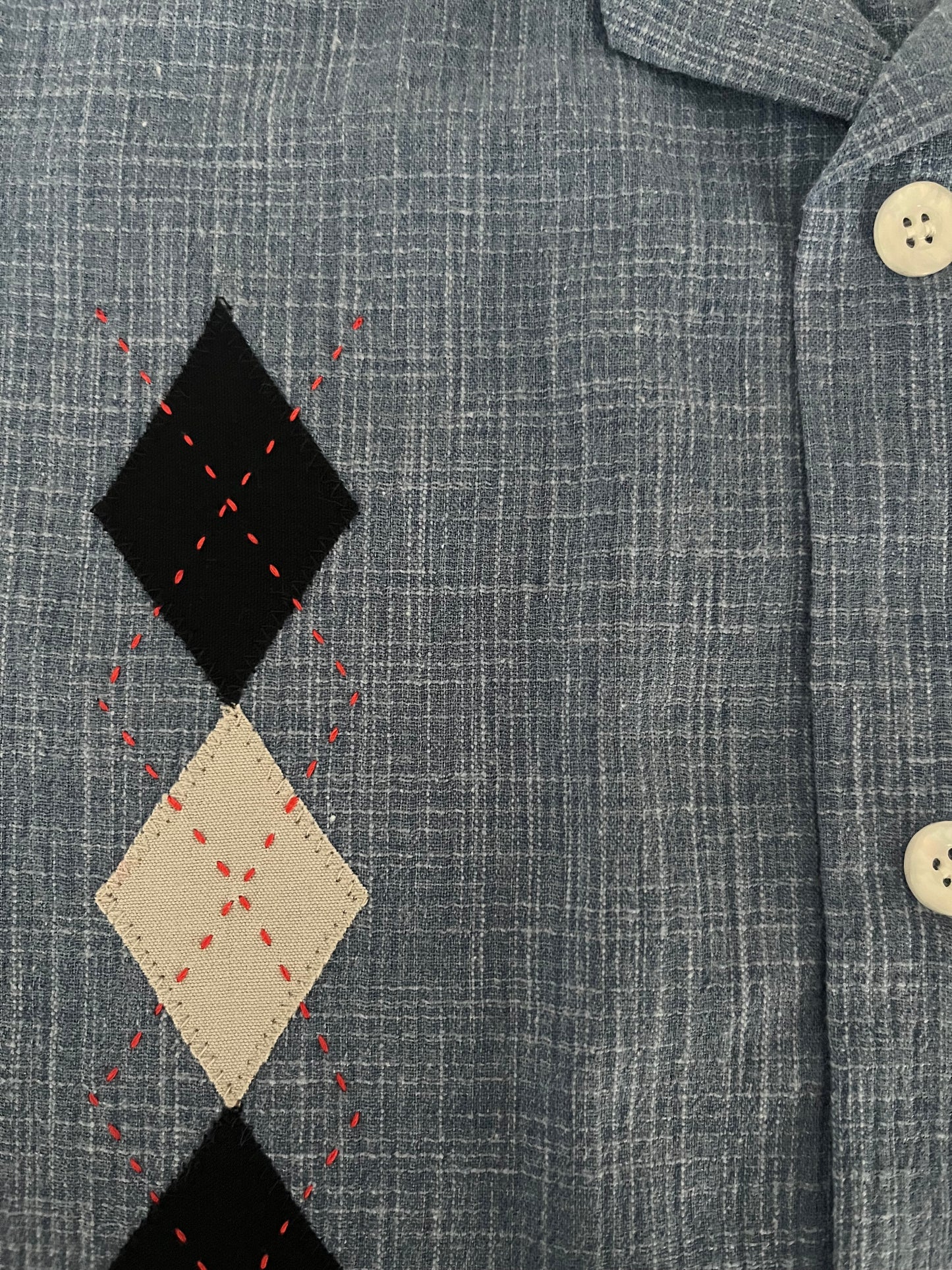 Diamond embroidery detail shirt