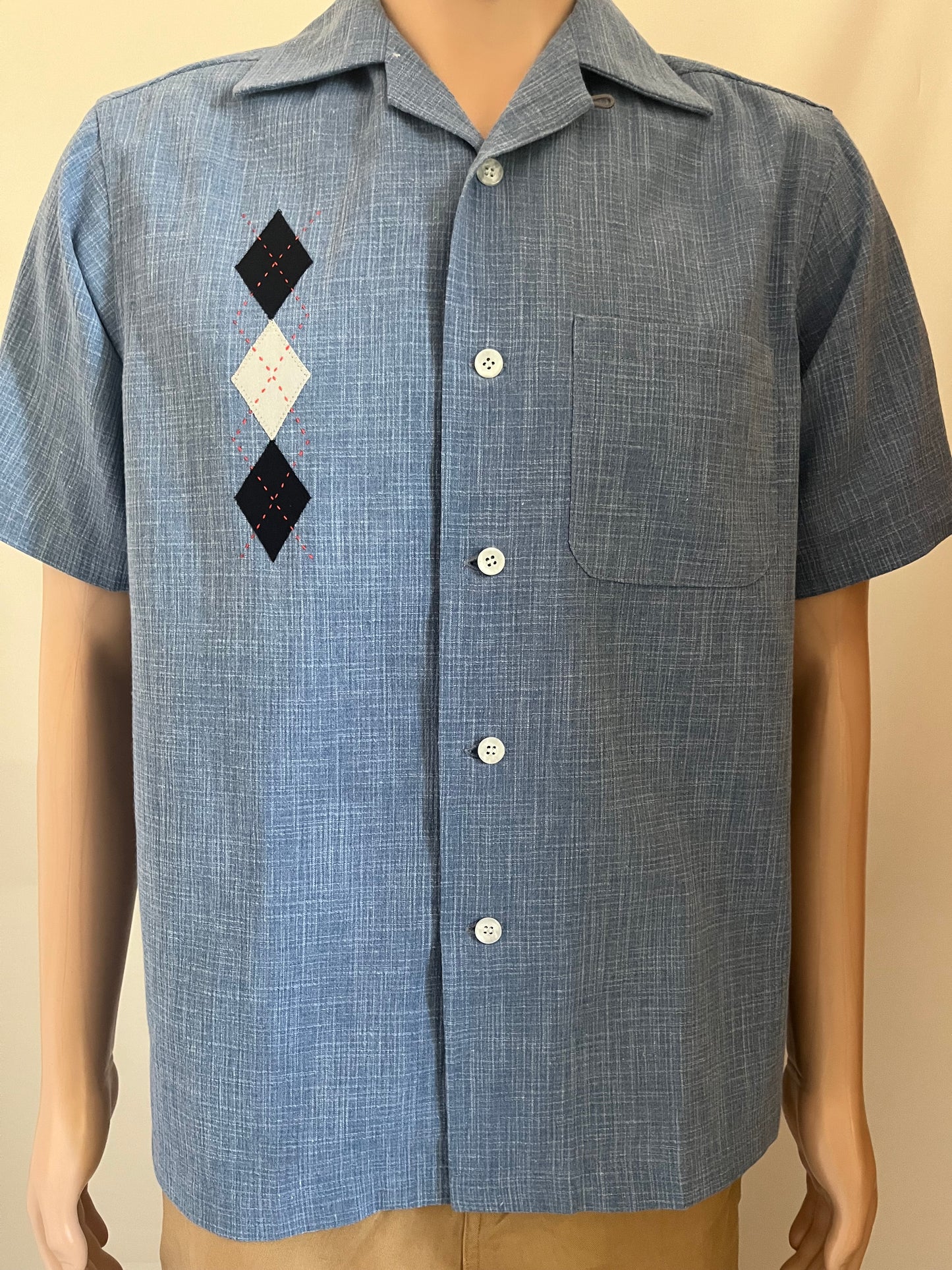 Diamond embroidery detail shirt