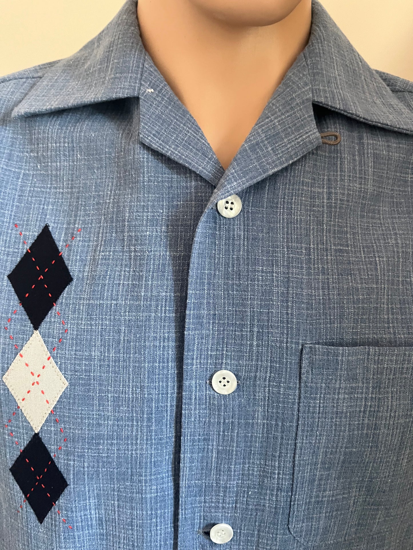 Diamond embroidery detail shirt